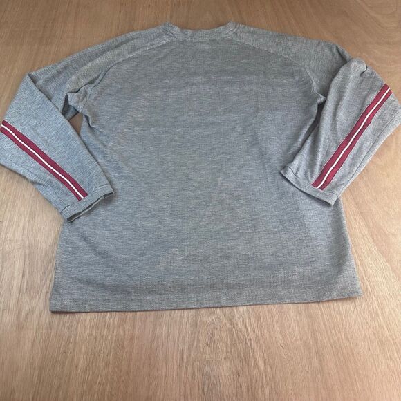 Reebok Gray Long Sleeve Athletic Shirt Red Stripe Vintage 90s Y2K Men’s XL - Picture 2 of 5